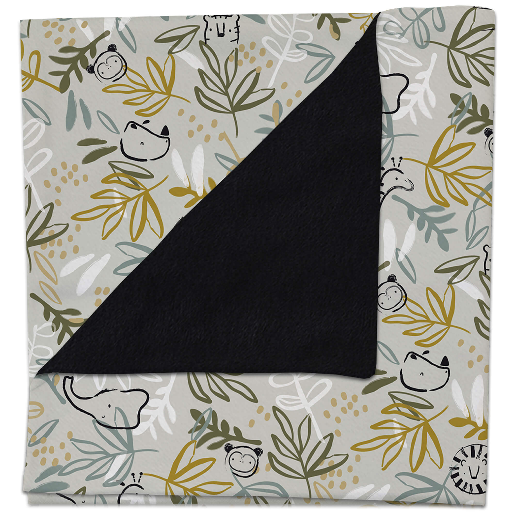 Manta pelo estampado Marco por el otro lado pelo negro