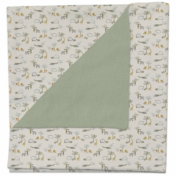 Manta pelo estampado Henry por el otro lado pelo verde