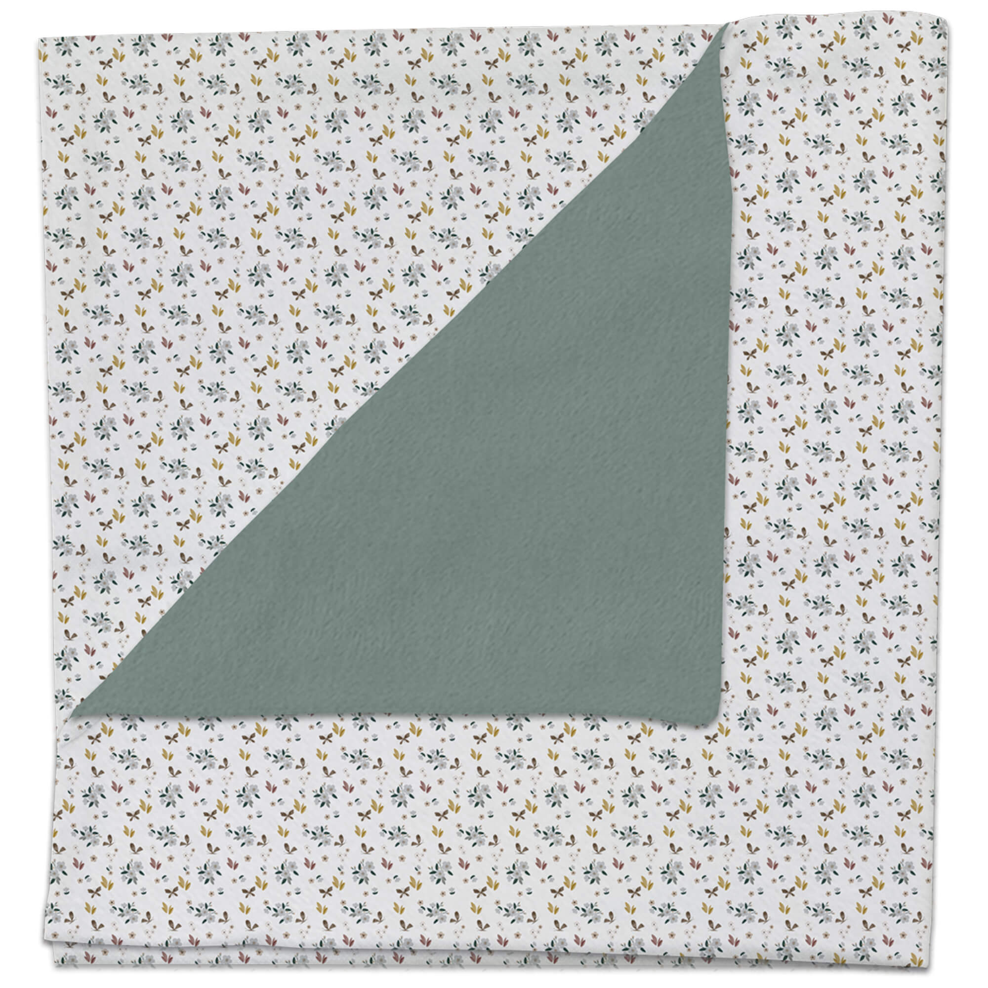 Manta pelo verde safia Gala Manta pelo estampado Gala por el otro lado pelo verde safia