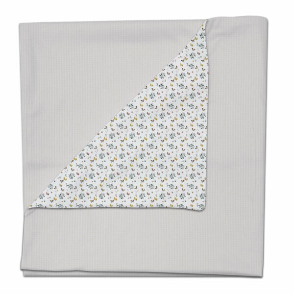 Manta en tejido de algodón puzzle gris