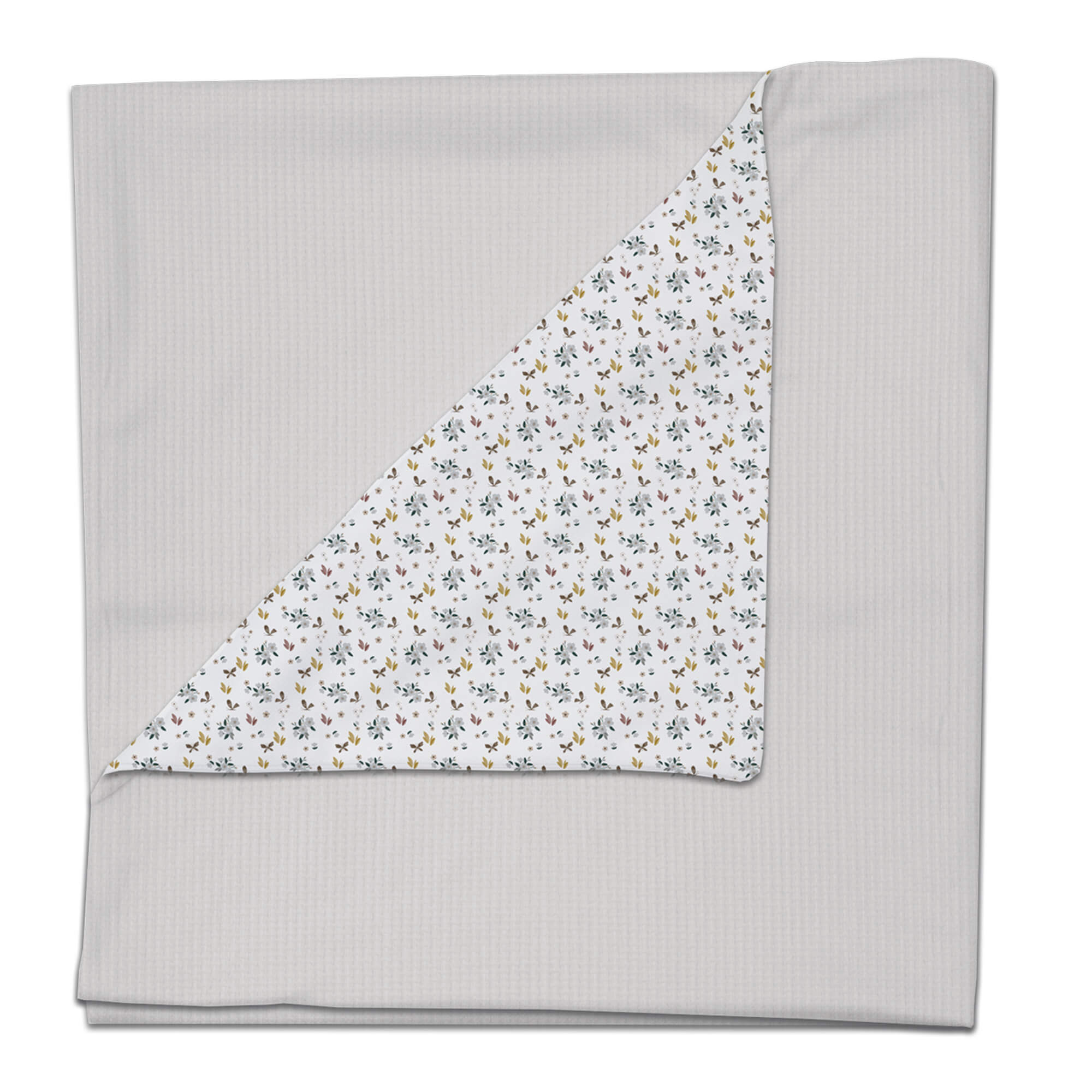 Manta puzzle gris pelo Zoe Manta en tejido de algodón puzzle gris