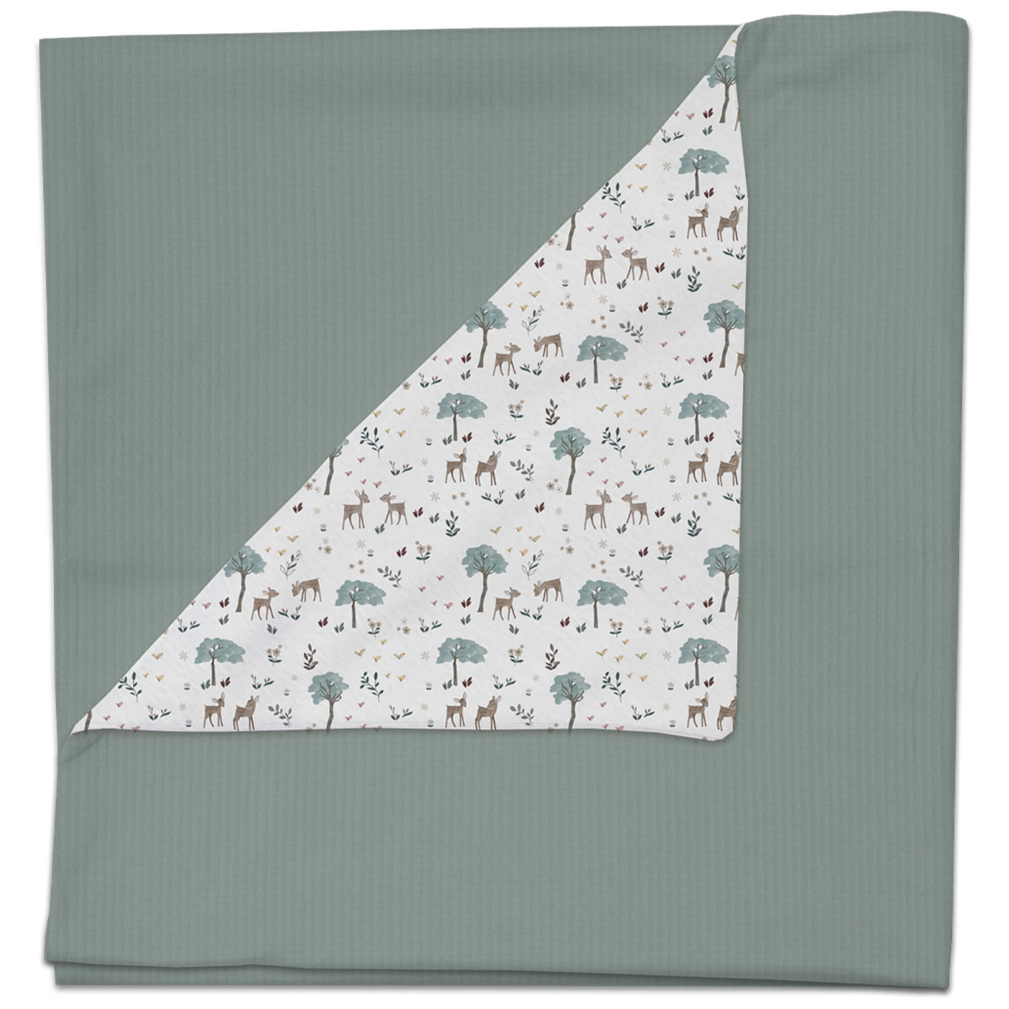 Manta en tejido de algodón serker verde