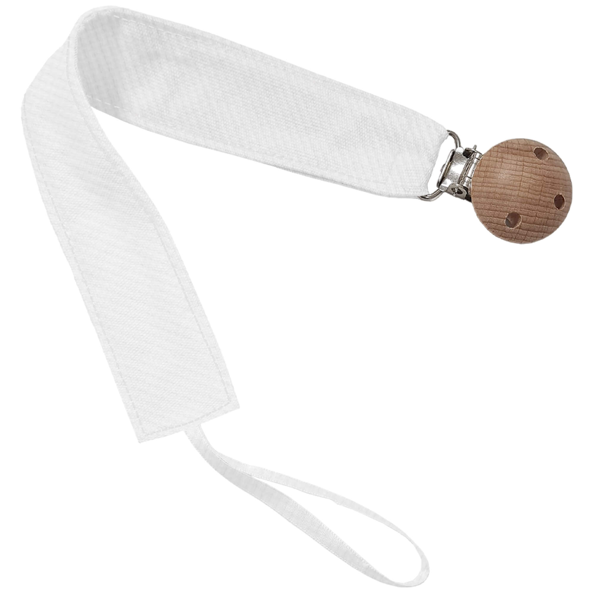 Pinza de Chupete en tejido bambula de algodón; Bambula blanco