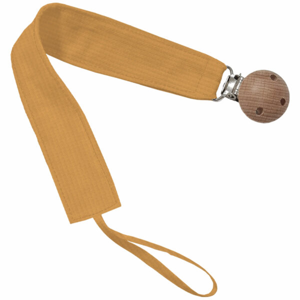 Pinza de Chupete en tejido piqué de algodón; Serker mostaza