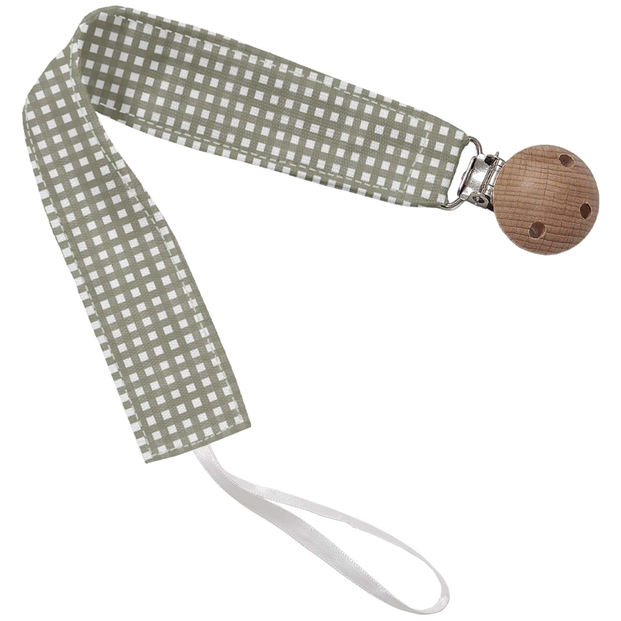 Pinza de Chupete en tejido villela estampada colección Vichy Doly