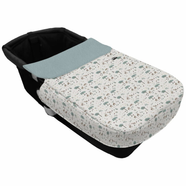 Saco Capazo con Colcha Cinturón tejido impermeable muy calentito estampado Benny. Para el interior pelo liso color azuleto