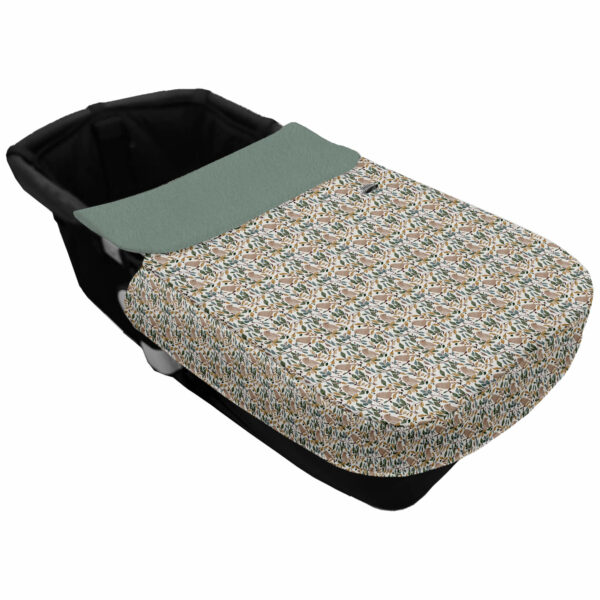 Saco Capazo con Colcha Cinturón tejido impermeable muy calentito estampado Daren. Para el interior pelo liso color verde safia
