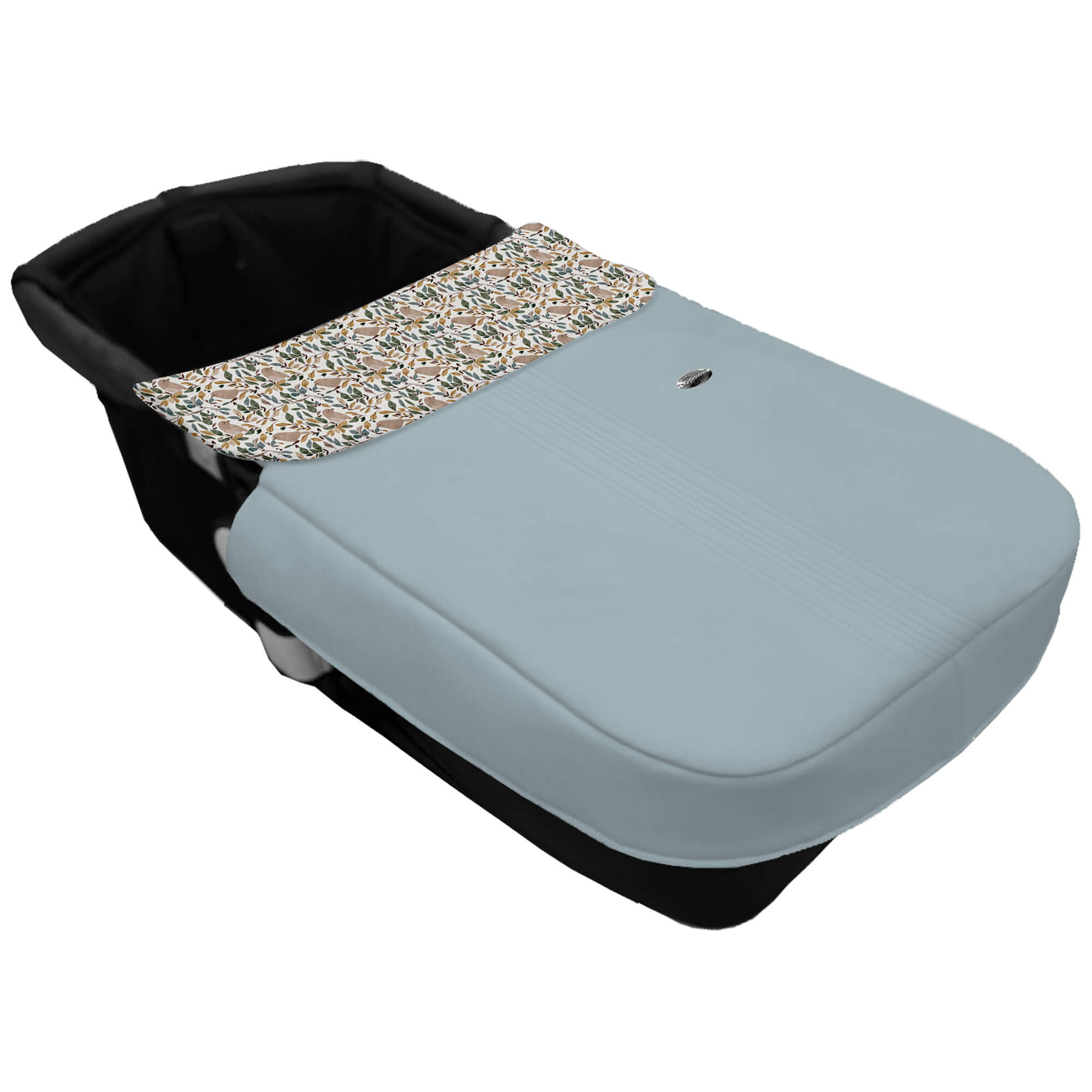 Saco Capazo con Colcha Cinturón en polipiel muy suave con jaretas color azulado. Para el interior pelo estampado Dylan