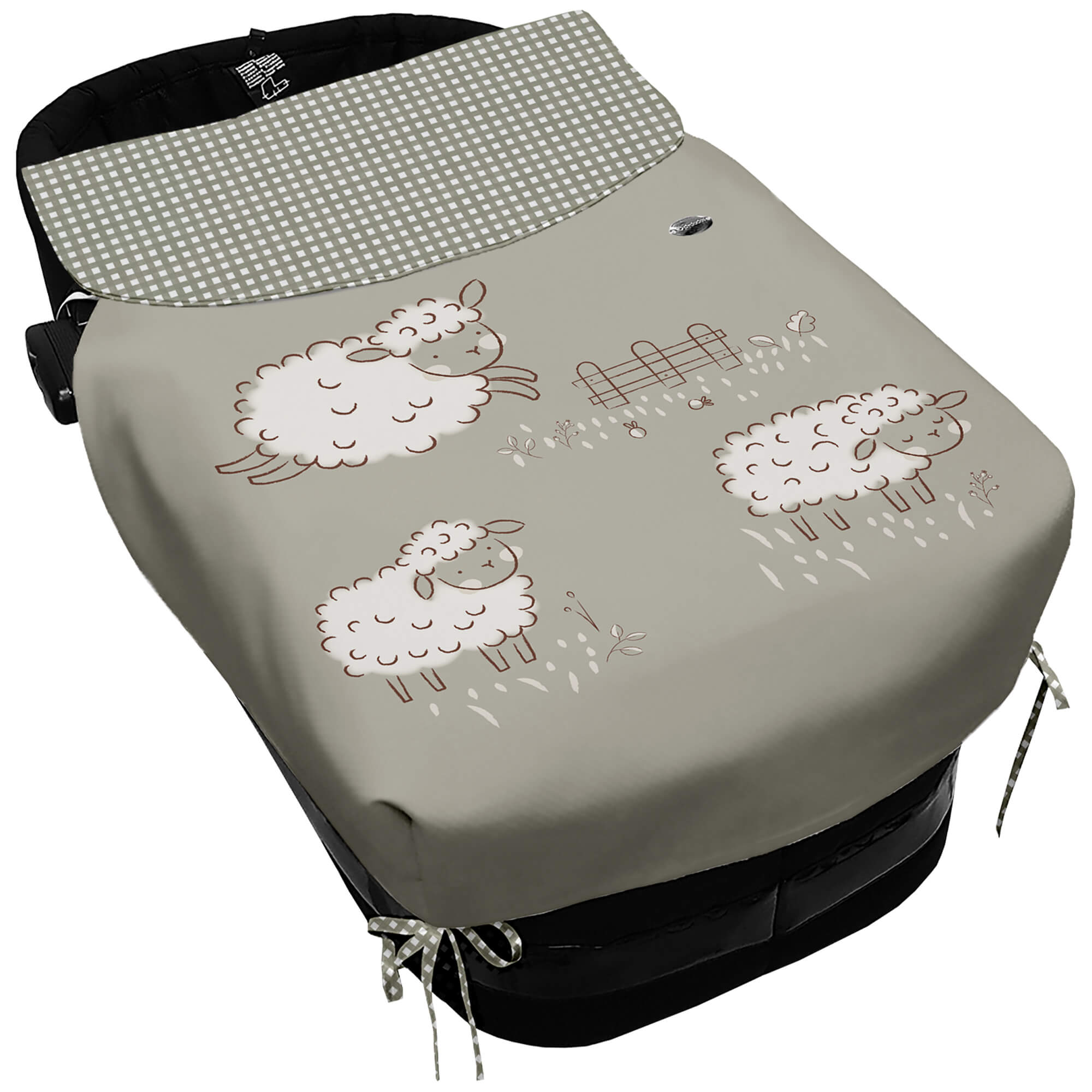 Saco Capazo con Colcha Lazos tejido impermeable estampado Doly. Interior pelo estampado Vichy Doly Saco Capazo con Colcha Lazos tejido impermeable muy calentito estampado Doly. Para el interior pelo estampado Vichy Doly