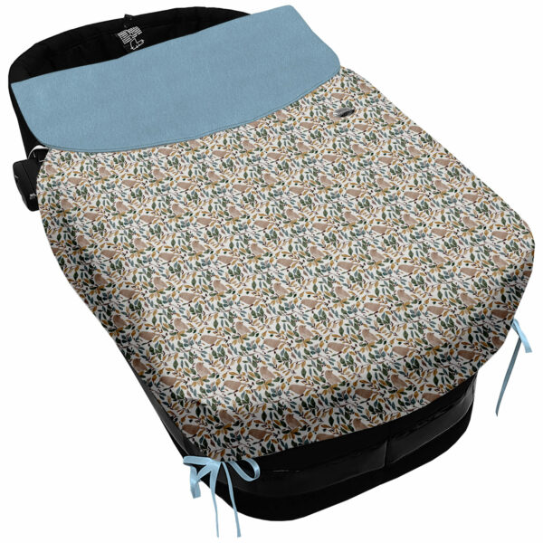 Saco Capazo con Colcha Lazos tejido impermeable muy calentito estampado Daren. Para el interior pelo liso color duke