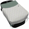 Saco Capazo con Colcha Lazos tejido impermeable muy calentito estampado Gala. Para el interior pelo liso color verde safia