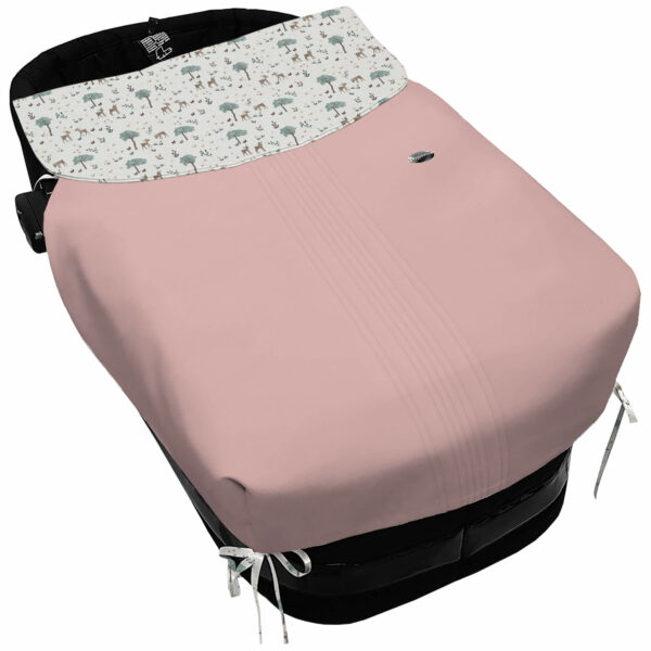 Saco Capazo con Colcha Lazos en polipiel muy suave con jaretas color rosado. Para el interior pelo estampado Bambi