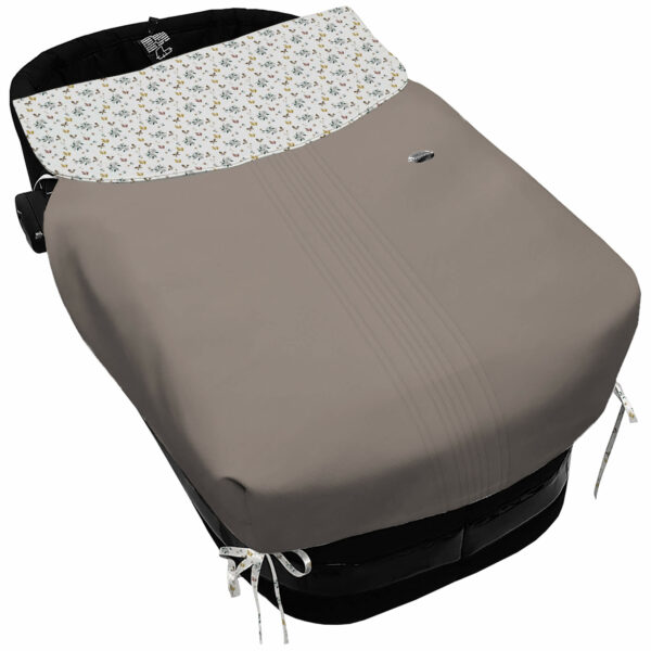Saco Capazo con Colcha Lazos en polipiel muy suave con jaretas color visón. Para el interior pelo estampado Zoe
