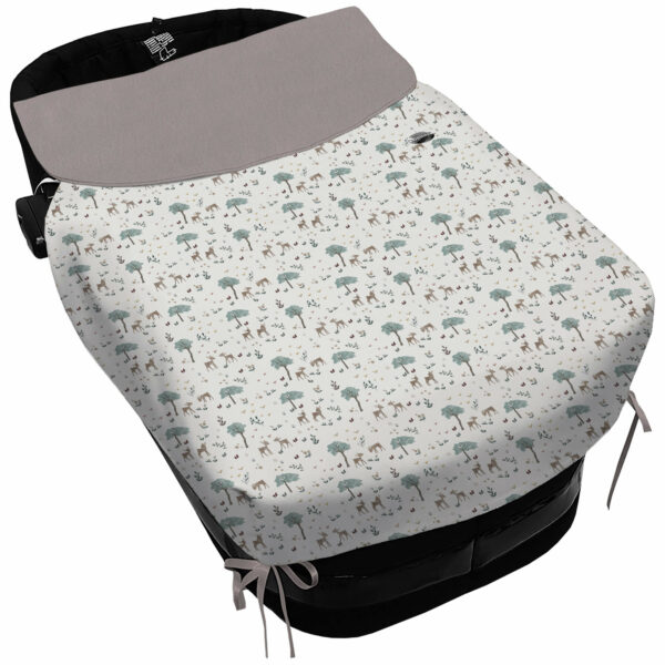 Saco Capazo con Colcha Lazos en polipiel muy suave estampado Benny. Para el interior pelo liso color arena