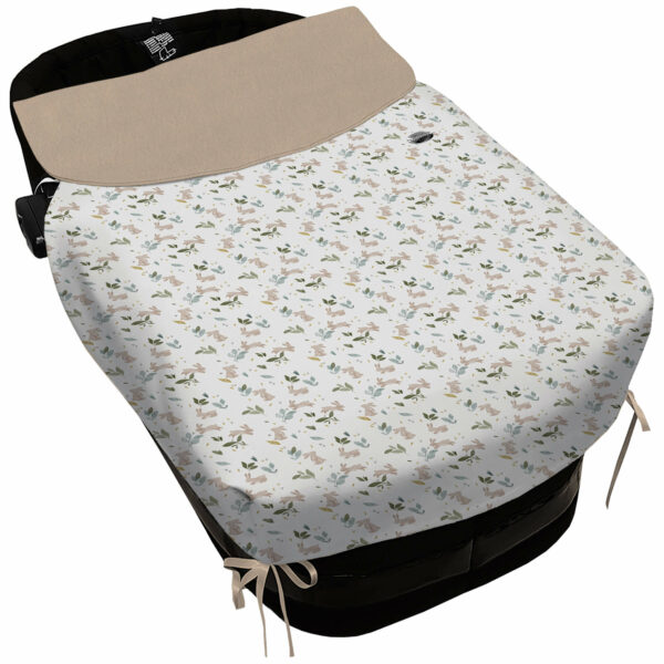 Saco Capazo con Colcha Lazos en polipiel muy suave estampado Cristel. Para el interior pelo liso color marfil
