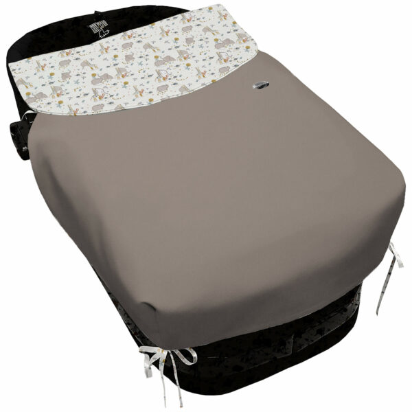 Saco Capazo con Colcha Lazos en polipiel muy suave color visón. Para el interior pelo estampado Erick