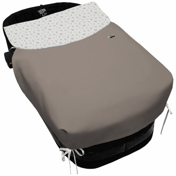 Saco Capazo con Colcha Lazos en polipiel muy suave color visón. Para el interior pelo estampado Luan Tostado