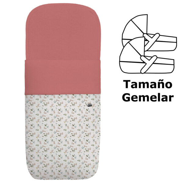 Saco para capazo gemelar Cristel en polipiel con el interior en pelo maquillaje