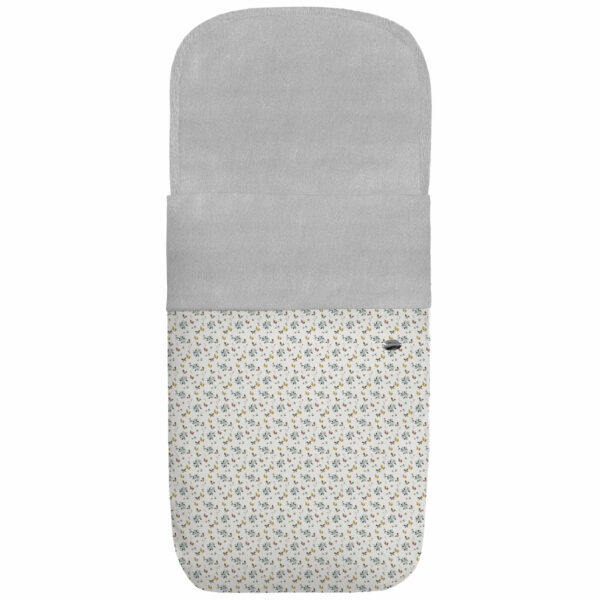 Saco para capazo en tejido estampado impermeable con el interior en pelo gris perla Gala
