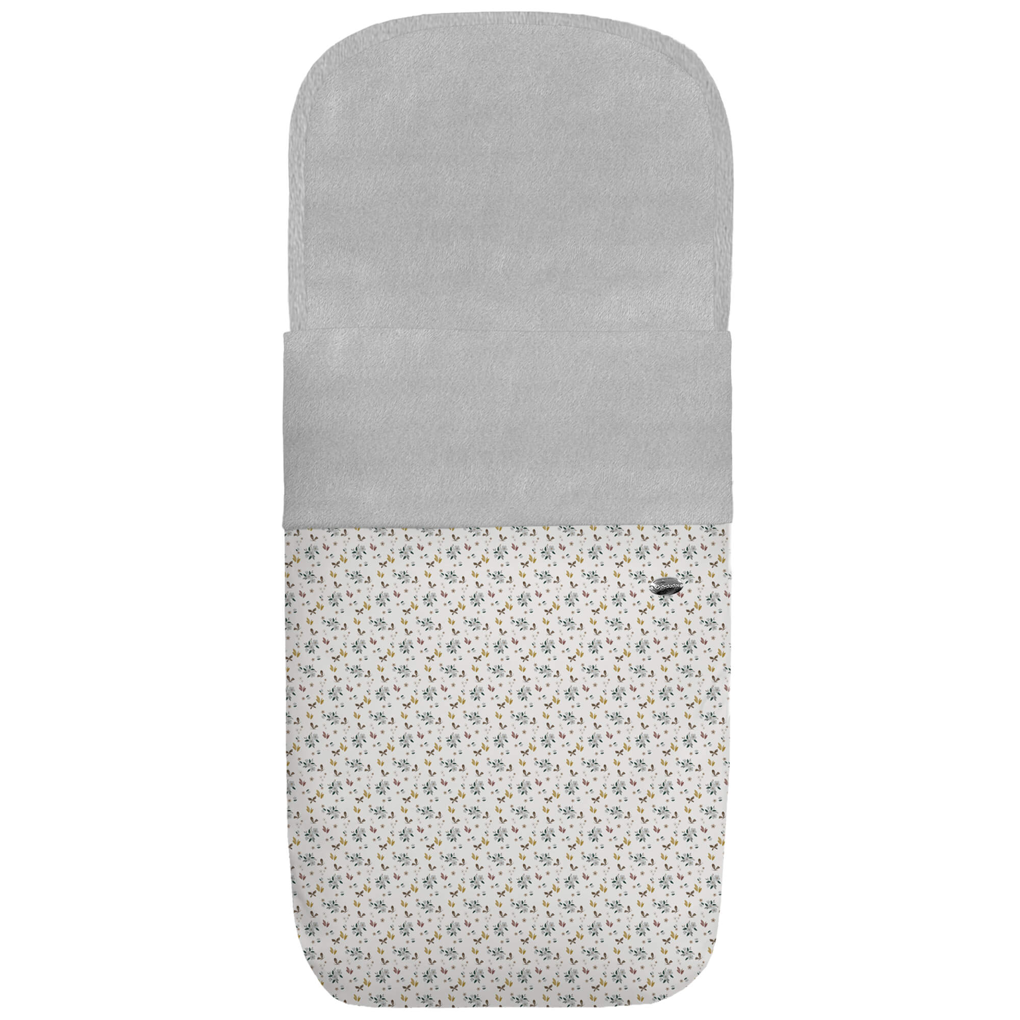 Saco capazo tejido impermeable estampado pelo gris perla Gala Saco para capazo en tejido estampado impermeable con el interior en pelo gris perla Gala