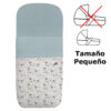 Saco para capazo pequeño en tejido estampado impermeable con el interior en pelo azuleto Benny