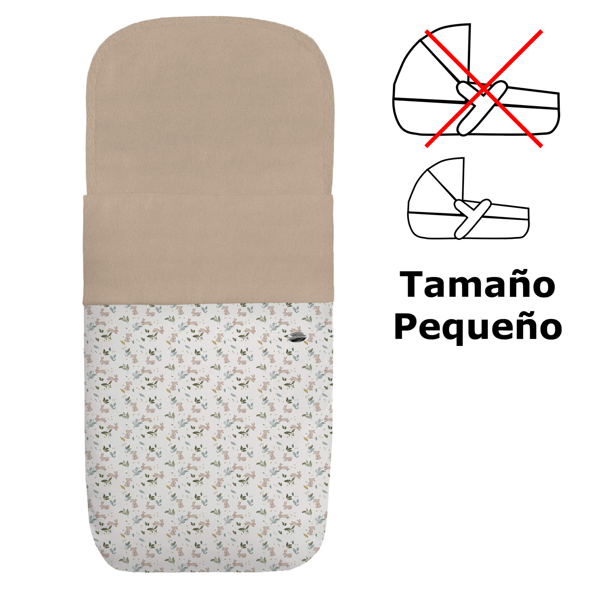 Saco capazo pequeño polipiel pelo marfil Cristel Saco para capazo pequeño en polipiel con el interior en pelo marfil Cristel