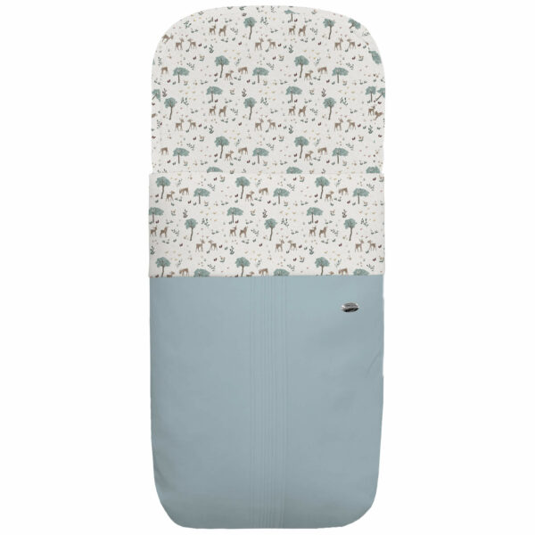 Saco para capazo en polipiel jaretas azulado con el interior en pelo estampado Bambi