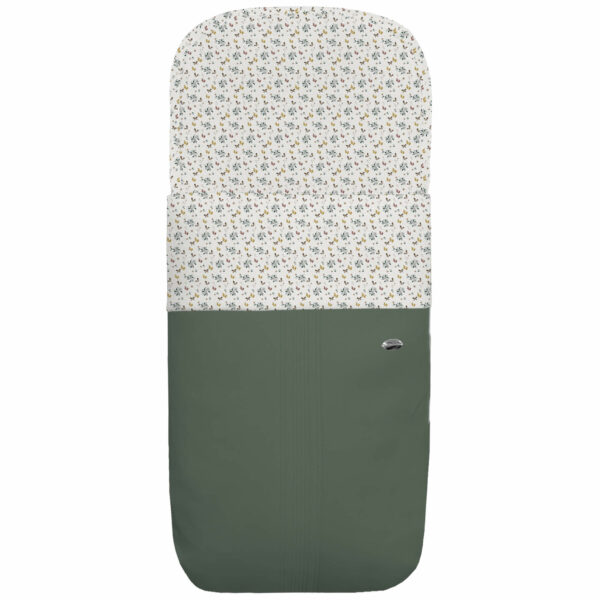 Saco para capazo en polipiel jaretas verde con el interior en pelo estampado Zoe
