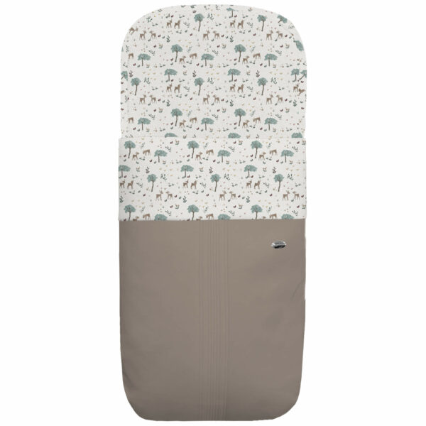 Saco para capazo en polipiel jaretas visón con el interior en pelo estampado Bambi