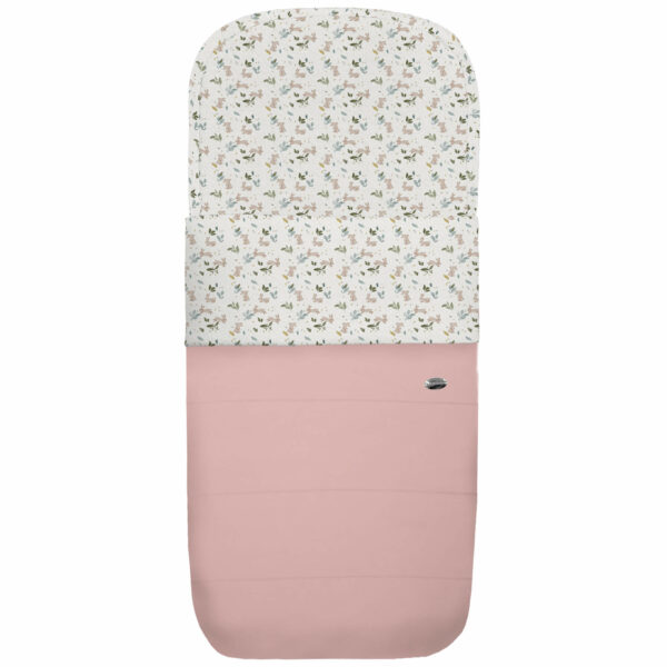 Saco para capazo en polipiel pespuntes rosado con el interior en pelo estampado Altea