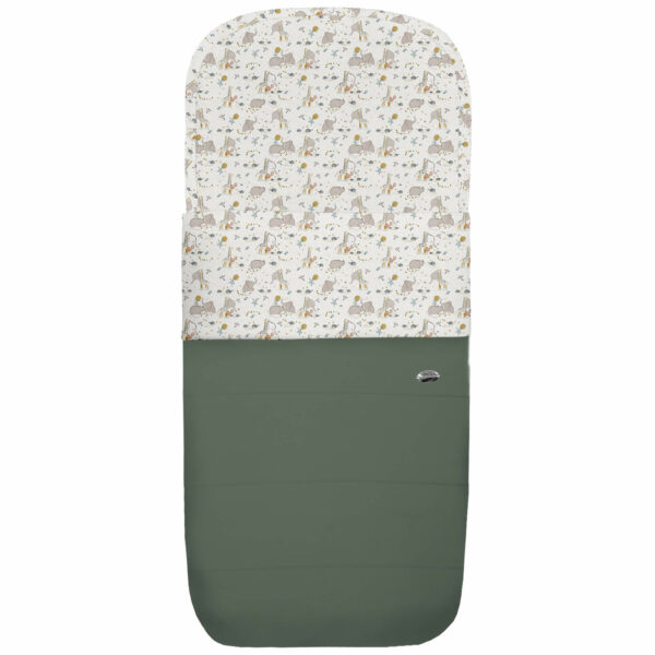 Saco para capazo en polipiel pespuntes verde con el interior en pelo estampado Erick