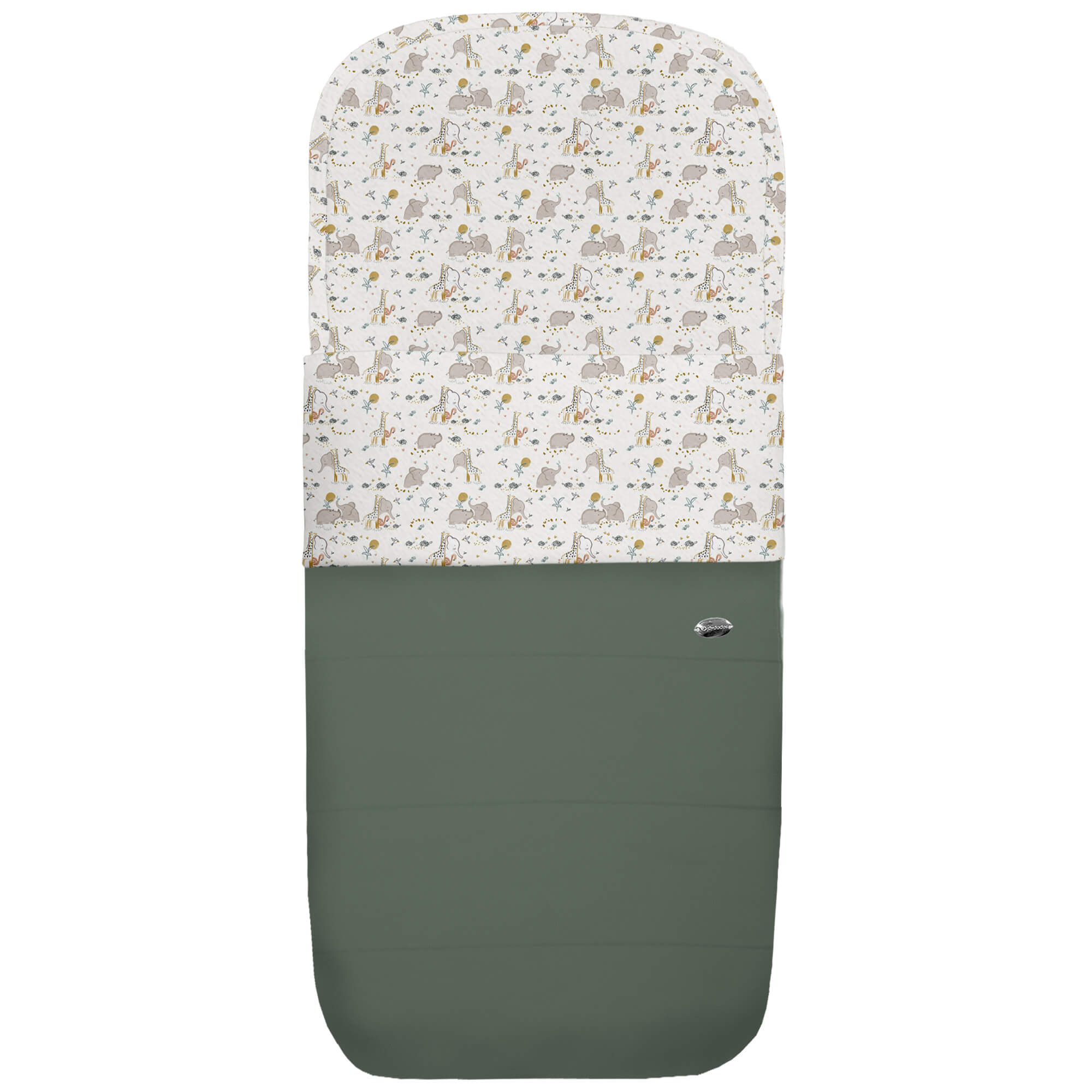 Saco capazo polipiel pespuntes verde pelo Erick Saco para capazo en polipiel pespuntes verde con el interior en pelo estampado Erick