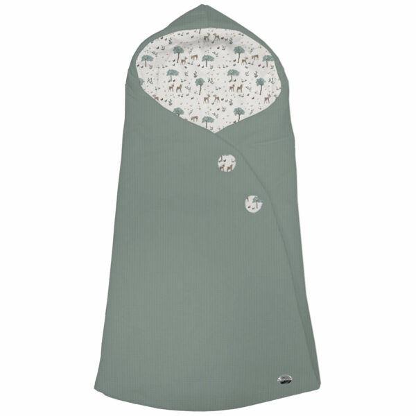 Saco capucha en tejido serker verde