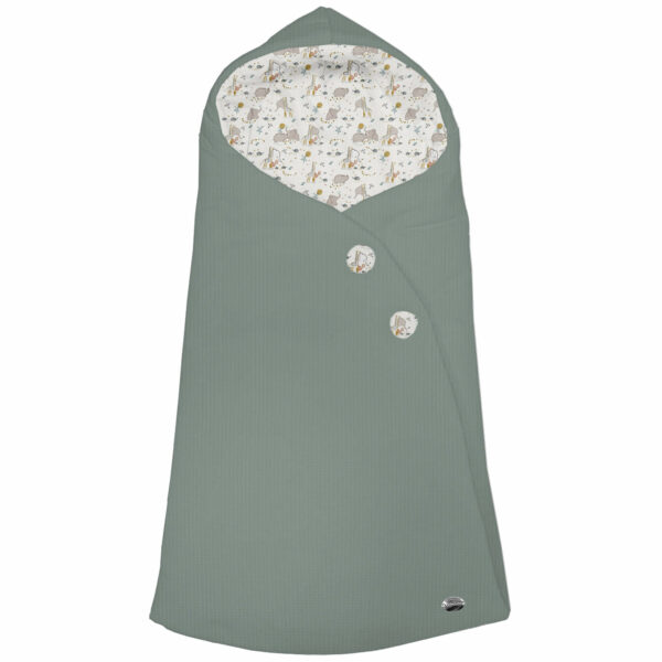 Saco capucha en tejido puzzle tostado
