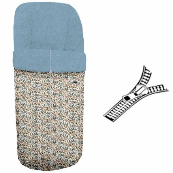 Saco para silla Daren modelo gemelar con cremallera central en tejido estampado impermeable con el interior en pelo duke