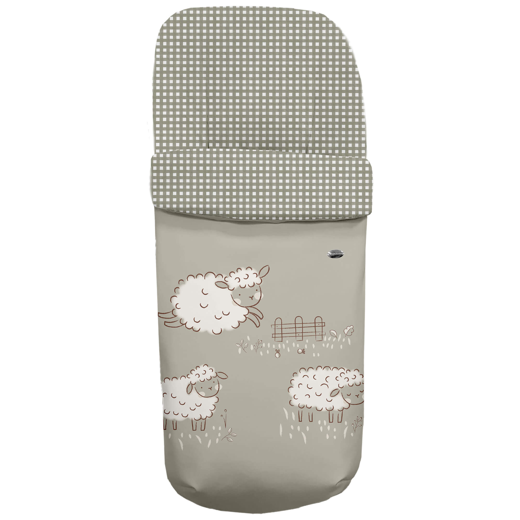 Saco para silla modelo gemelar en tejido estampado impermeable con el interior en pelo estampado Doly