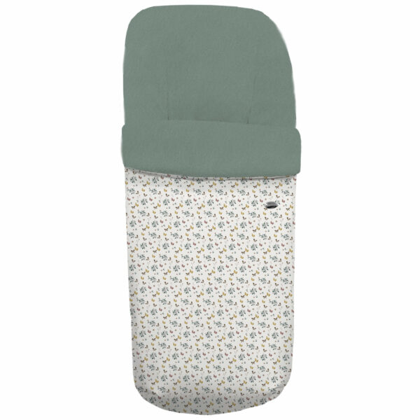 Saco para silla Gala modelo gemelar en tejido estampado impermeable con el interior en pelo verde safia