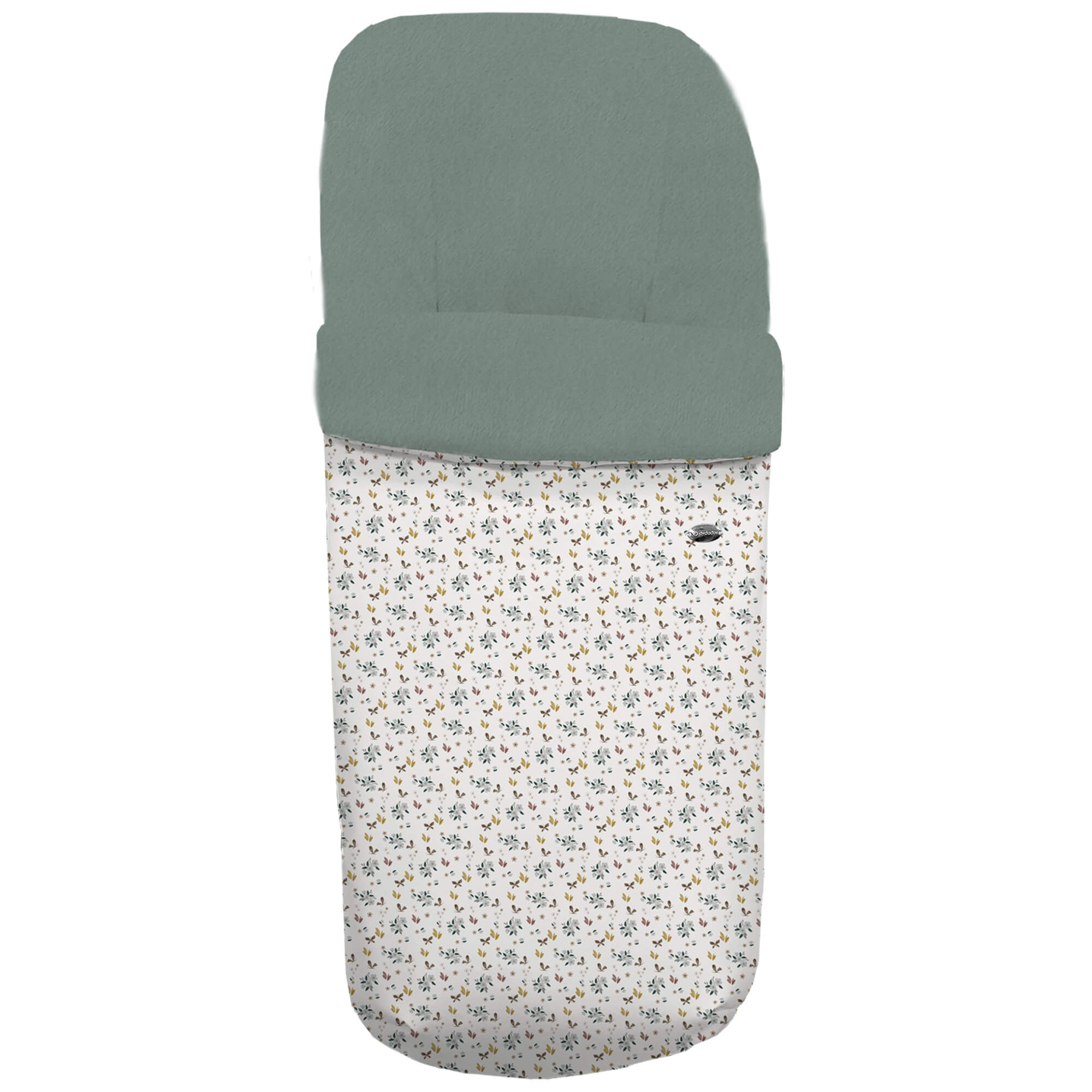 Saco para silla Gala modelo gemelar en tejido estampado impermeable con el interior en pelo verde safia
