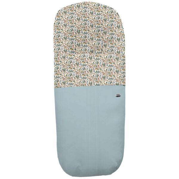 Saco para silla modelo gemelar en tejido polipiel jaretas azulado con el interior en pelo estampado Dylan
