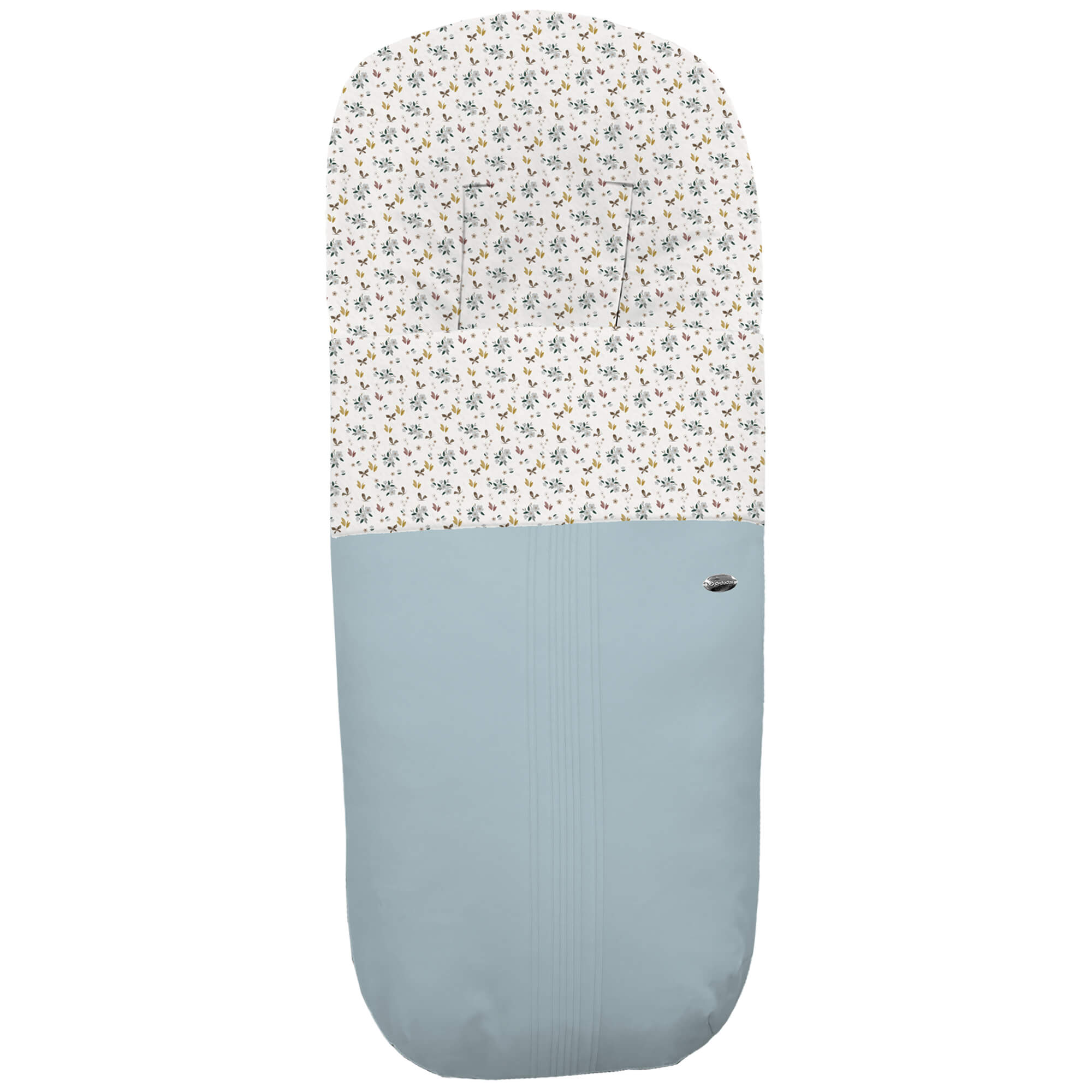 Saco para silla modelo gemelar en tejido polipiel jaretas azulado con el interior en pelo estampado Zoe