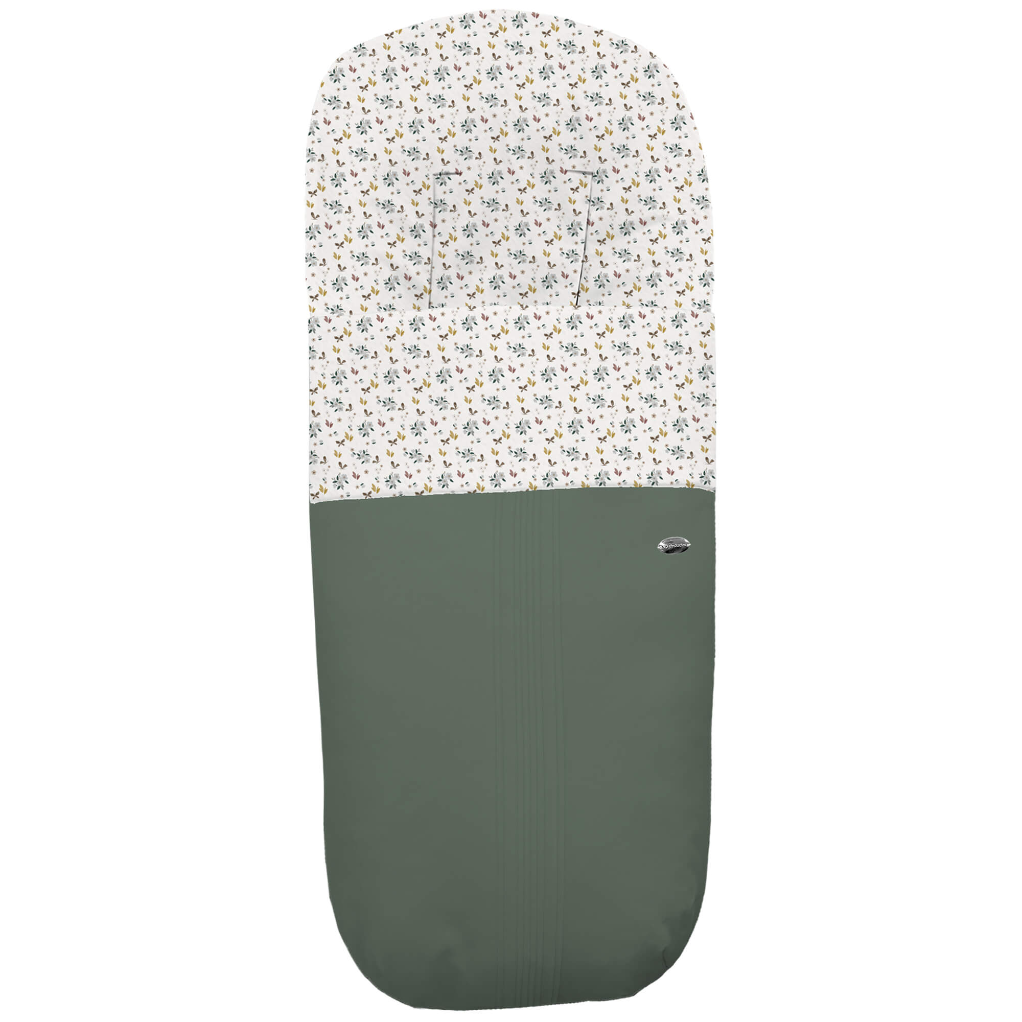 Saco para silla modelo gemelar en tejido polipiel jaretas verde con el interior en pelo estampado Zoe