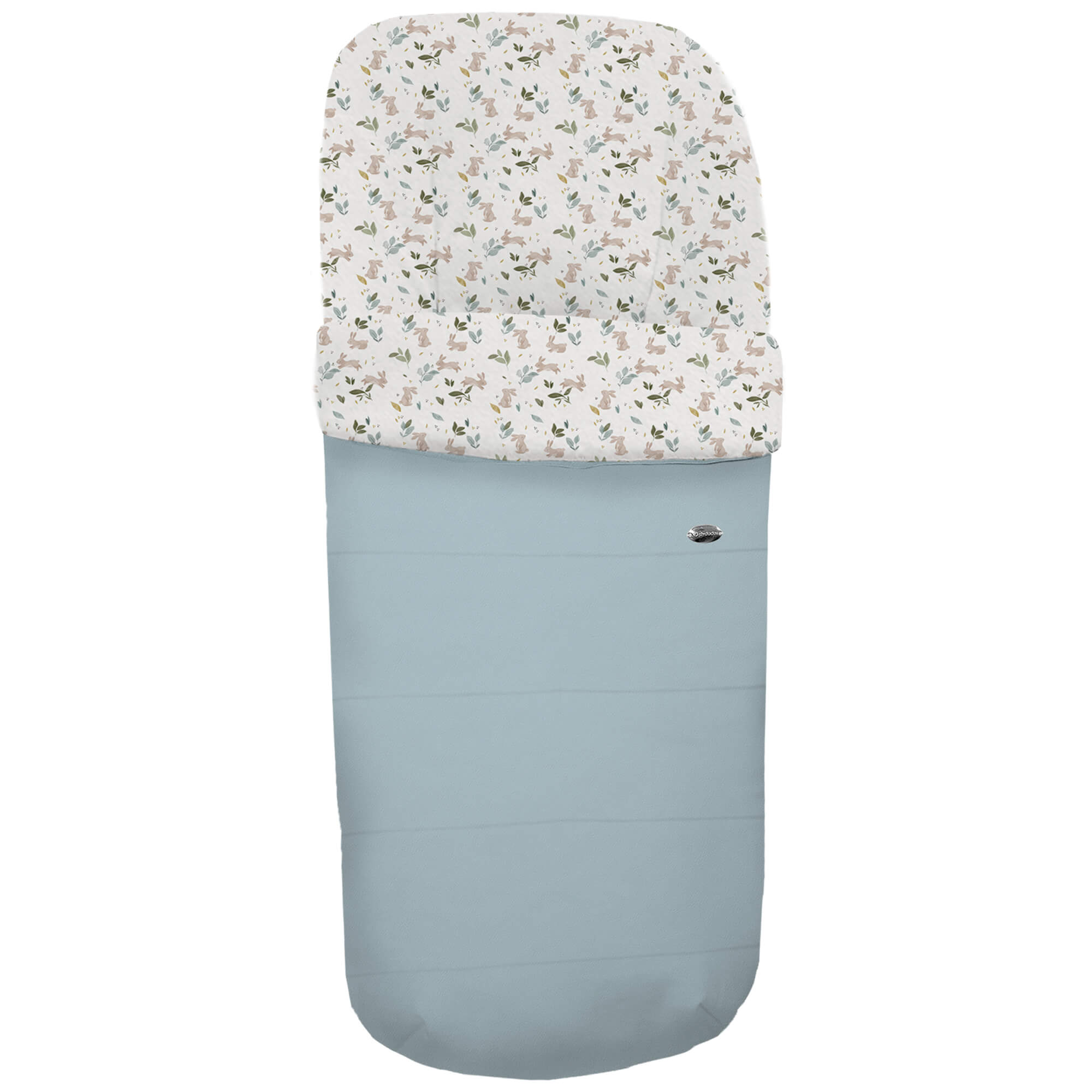 Saco modelo gemelar en polipiel con pespuntes azulado pelo Altea Saco para silla modelo gemelar en tejido polipiel pespuntes azulado con el interior en pelo estampado Altea