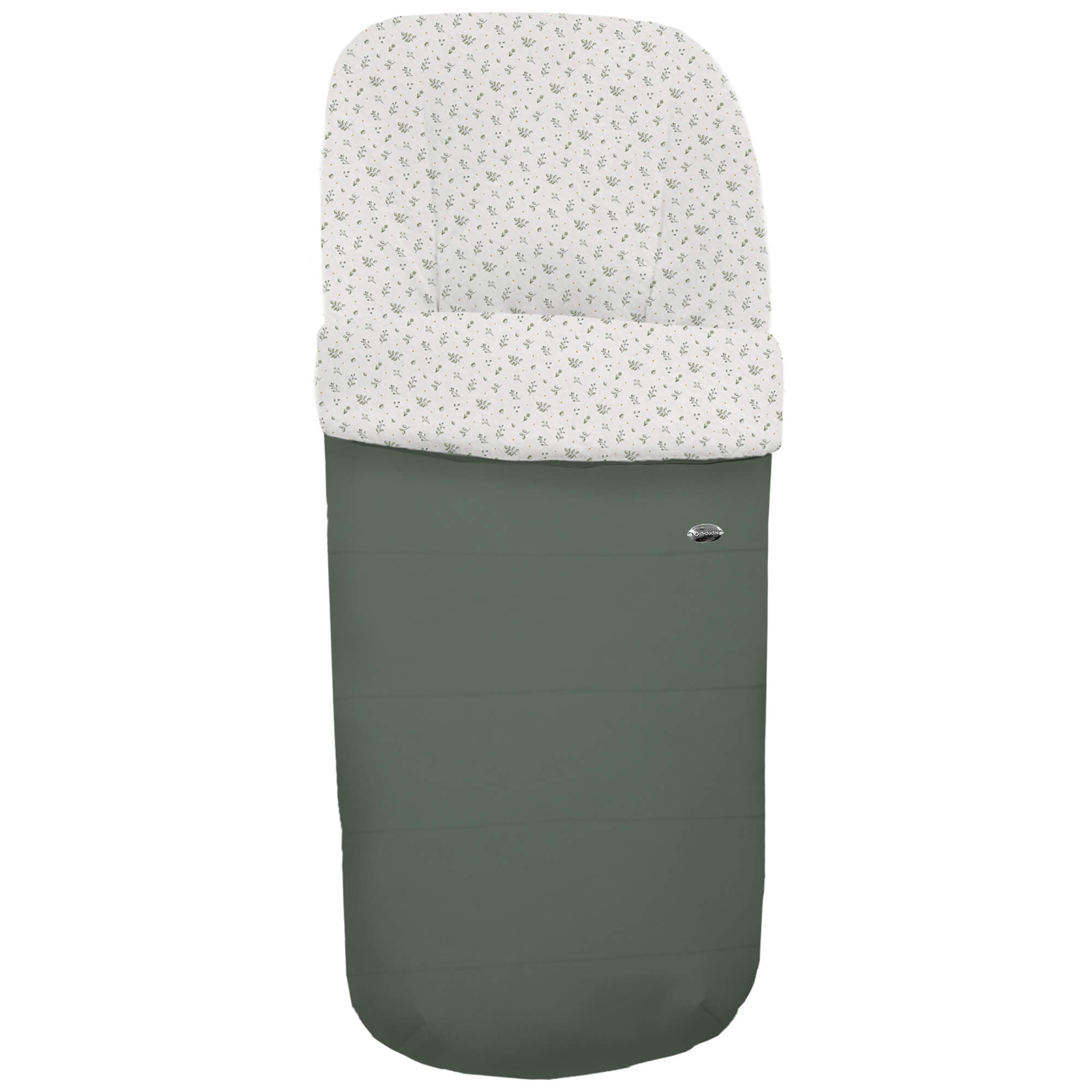 Saco modelo gemelar en polipiel con pespuntes verde pelo Luan Saco para silla modelo gemelar en tejido polipiel pespuntes verde con el interior en pelo estampado Luan