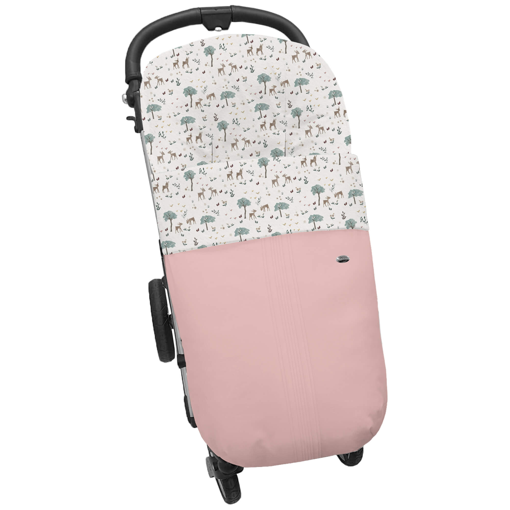 Saco para silla modelo global en tejido polipiel jaretas rosado con el interior en pelo estampado Bambi