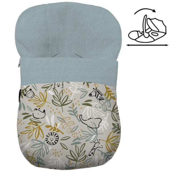 Saco Grupo Cero Modular en tejido estampado impermeable muy calentito Marco Para el interior pelo liso color azuleto