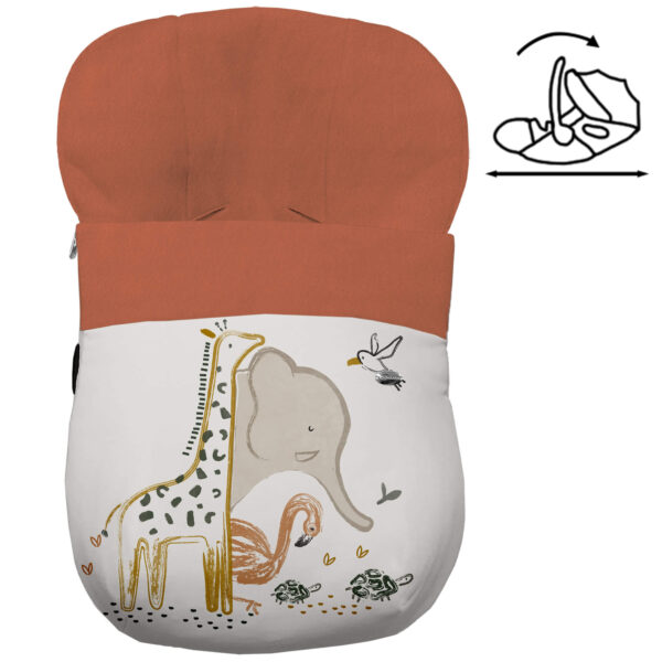 Saco Grupo Cero Modular en tejido estampado impermeable muy calentito Izan. Para el interior pelo liso color caldera