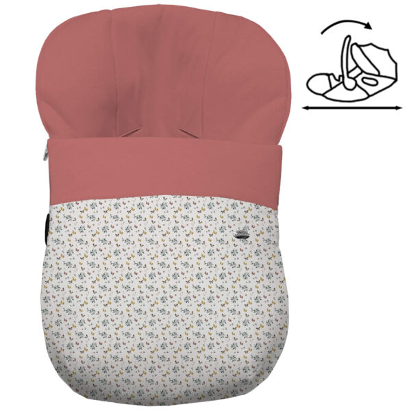 Saco Grupo Cero Modular en tejido estampado impermeable muy calentito Gala. Para el interior pelo liso color maquillaje