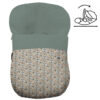Saco Grupo Cero Modular en tejido estampado impermeable muy calentito Daren. Para el interior pelo liso color verde safia
