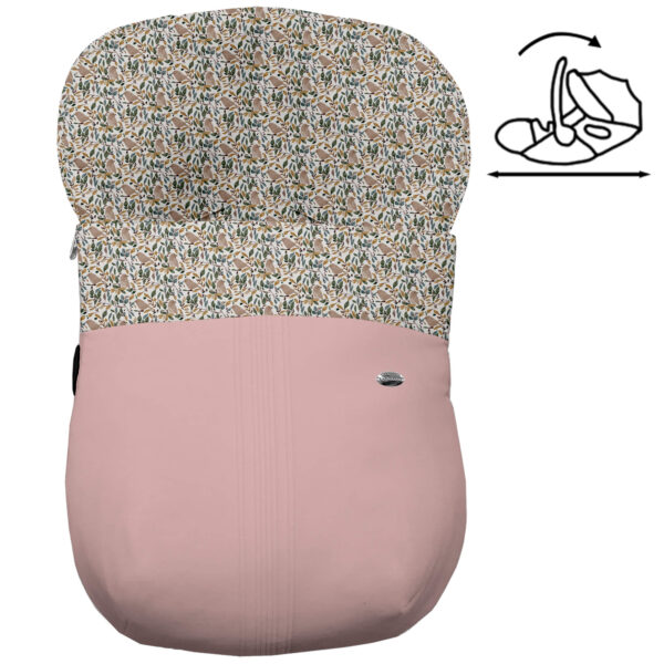 Saco Grupo Cero Modular en tejido polipiel muy suave con jaretas en color rosado. Para el interior pelo estampado Dylan