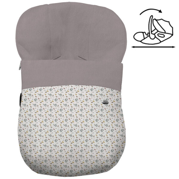 Saco Grupo Cero Modular en tejido polipiel estampada muy suave Gala. Para el interior pelo liso color arena